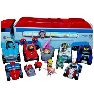 Paw Patrol Truck Plus Lot of Paw Patrol Vehicles and Characters
